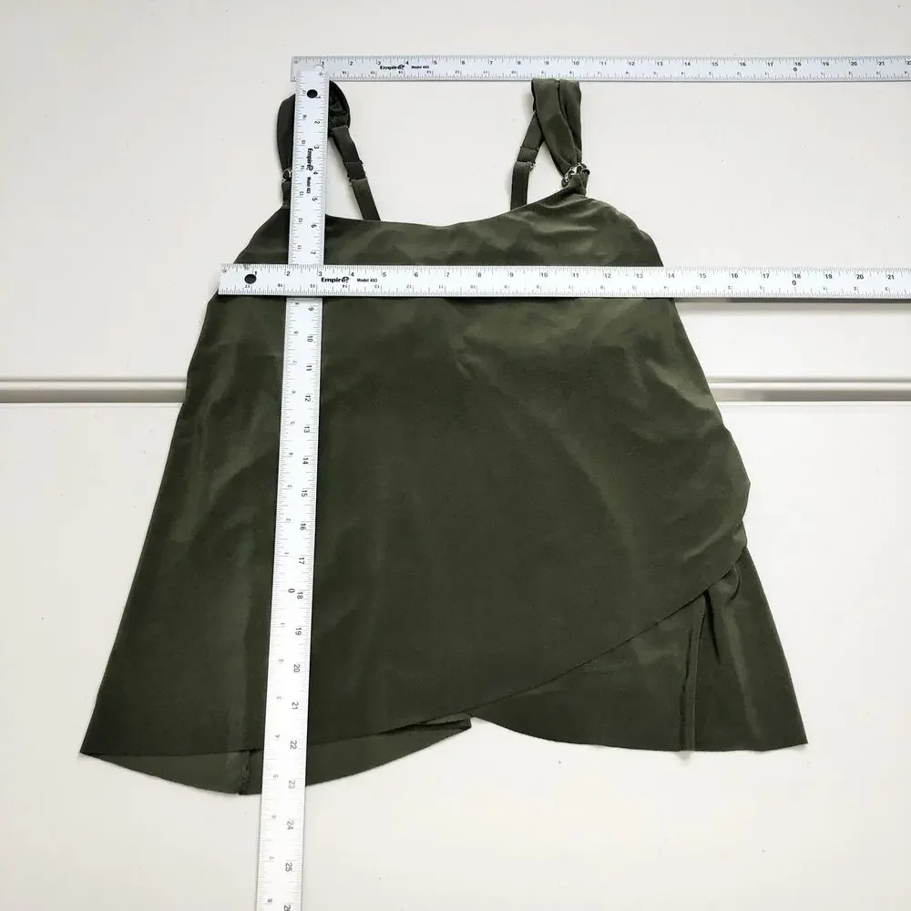 Miraclesuit Sz 8 Green Razzle Dazzle Tankini Top Swimsuit Underwire Slimming - Picture 4 of 11